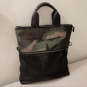 Coach Men Travel Tote Camo Black